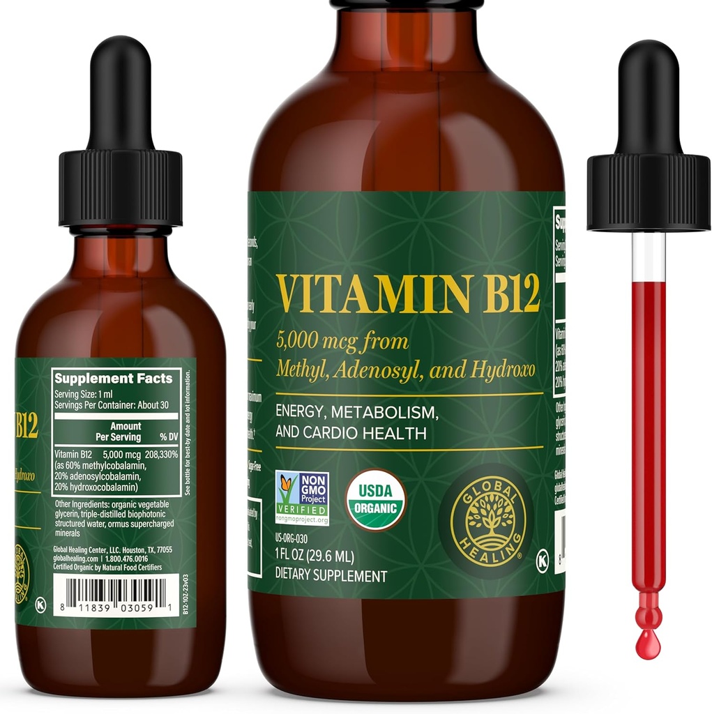 Centre d'espionatge Global - Vitamina B12 Sublingüe 5000 MCG Òlid suplementari, Methlcobalamin, Adenosylobalamin, Hydroxo Longergy i Salut Metabolisme - Vegan B12naminas (1 Oz)