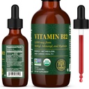 Global Healing Center - Witamina B12 Podjęzykowy 5000 MCG Organic Liquid Supplement, Methylcobalamina, Adenosylcobalamina, Hydroxo Long- Lasting Energy and Healthy Metabolizm - Vegan B12 Vitamin (1 Oz)
