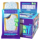 Toko Makanan Legendary 22g Protein + Frosted Blueberry, Bar Penggantian Makanan Karb rendah - Low Glycemic, Gluten Free Protien Snacks - Keto Snack Box 8 Zero Sugar Energy Bars - Diabetic Friendly