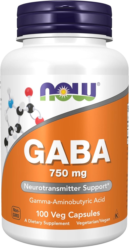 AGORA Foods Suplementos, GABA (ácido gamma-aminobutírico) 750mg, soporte Neurotransmisor*, cápsulas 100 Veg