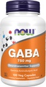 Elikagai gehigarriak, GABA (Gamma-Aminobutyric Acid) 750mg, Neurotransmitter Support*, 100 Veg kapsula