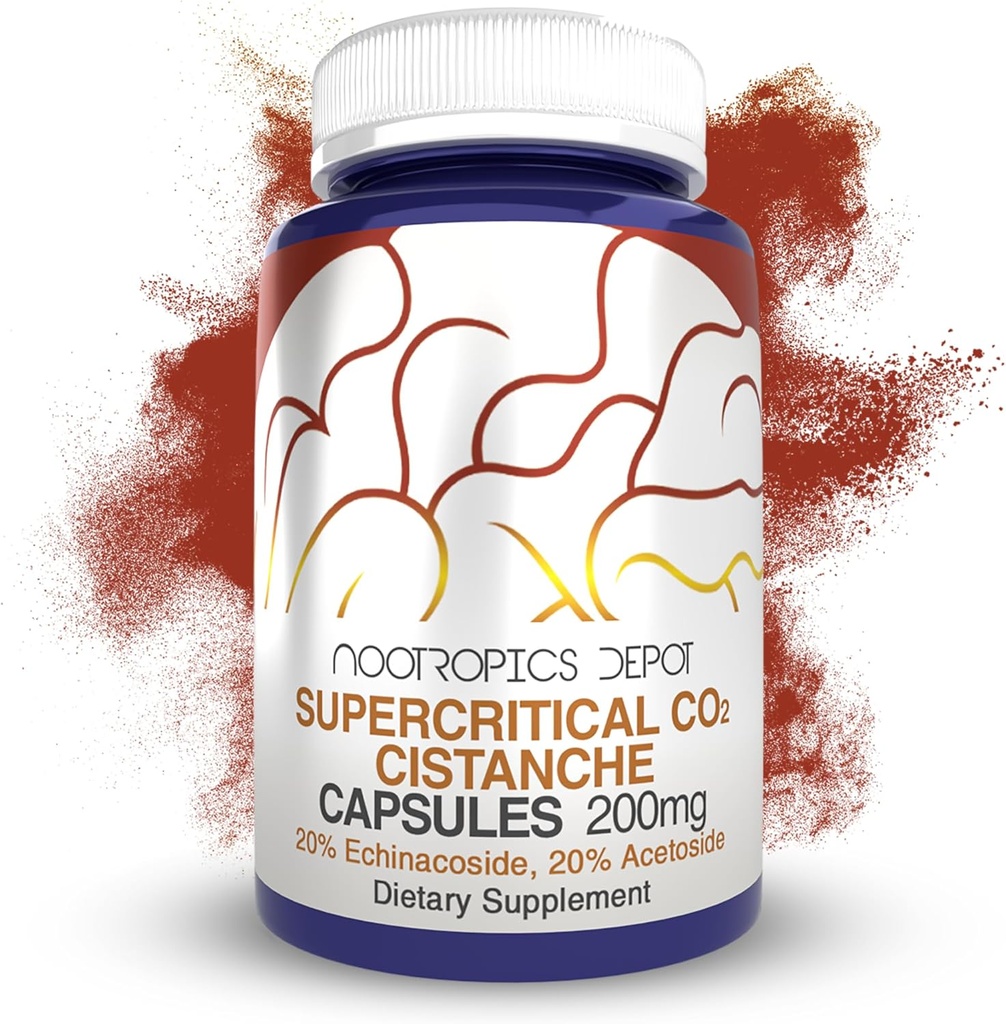 Nootropics Depot Cistanche Supercritical CO2 Extract Capsule | 20% Echinacoside + 20% Verbascoside (Acetoside) | 60 Count
