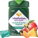 Vitafusion Soft Chews Muscle & Bone Support (1), Adult Chemable Vitamina D pentru suport osos și muscular, Înfășurat individual, Aroma de fuziune tropicală, 30 Chews, 30 zile de aprovizionare