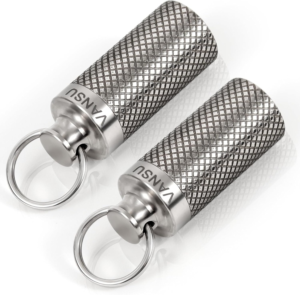 Titāna ūdensizturīgs Keychain Pill Holder Konteiners, Portable Mini Size Pill Kaste Āra ceļojumu kempings (2 Pack)