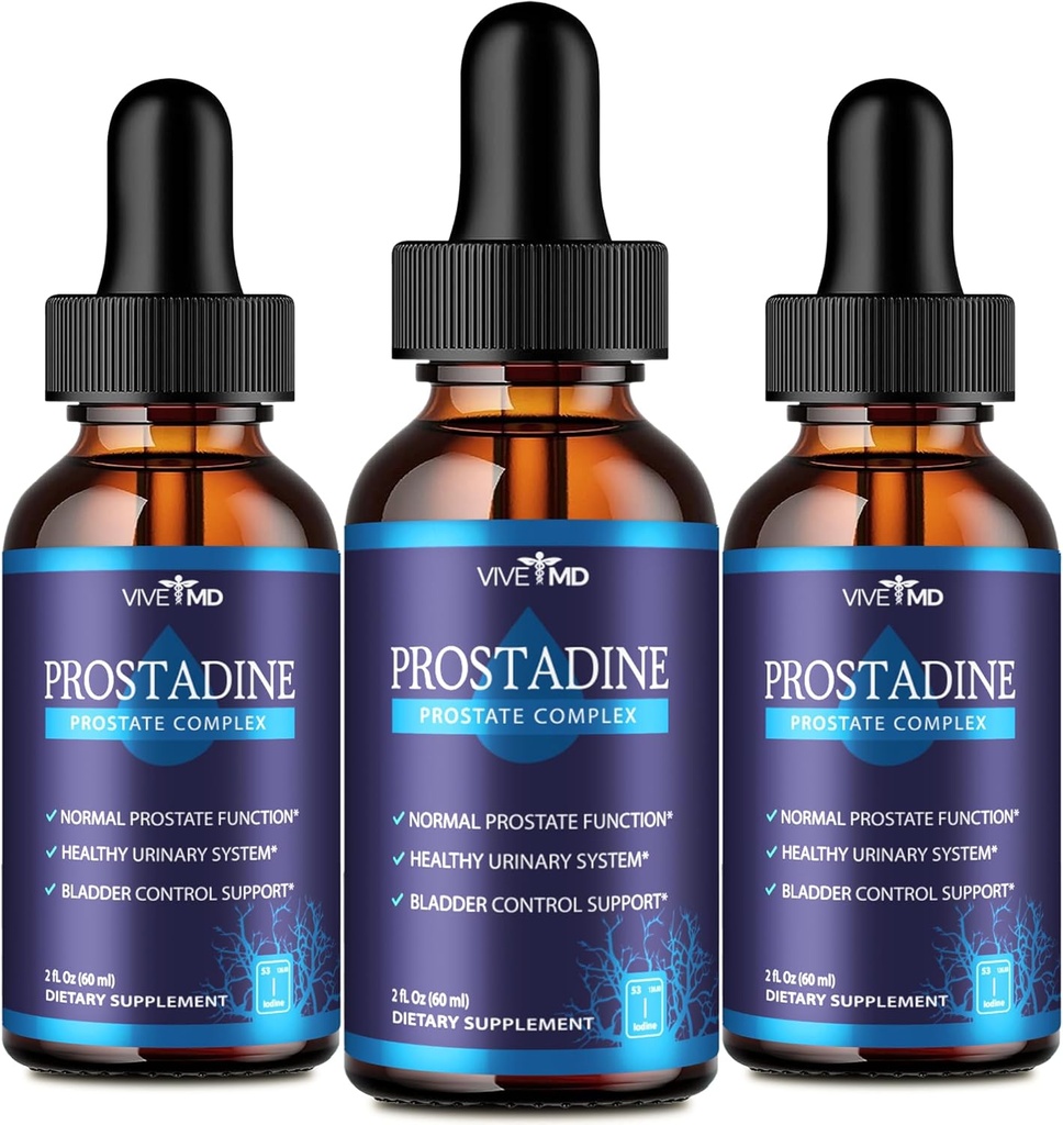 VIVE MD Prostadine Drops for Prostate Health, Bladder Urinating Issues - Prostadine Official Drop Formula - Extra Strength with Pomegranate - Prostadine Reviews (Package of 3)