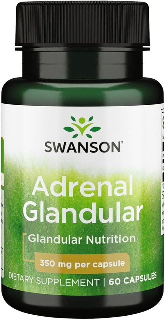 Swanson Adrenal Glandular 350 Milligrams 60 Capsules