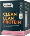 Nuzest - Pea Protein Powder - Čisti lean Protein, Premium Vegan Plant Based Protein Powder, Mlečni brez glutena, Brez GSO, Protein Shake, Wild Jagode, 0.9 oz, (Pack of 10)