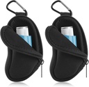 Asthma Inhaler Carrying Holder Neoprene Travel Inhaler Mini Bag L- formázott inhaler, Inhaler Nem tartalmazza (Black 2PCS)