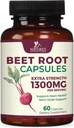Beet Root Capsules 1300mg - Extra Strength Red Beetroot Toz Supplement - Supports Nitric oksigen Production, Heart Health & Natural Energy - Non-GMO, Vegan, Gluten Free - 60 Veggie Capsules