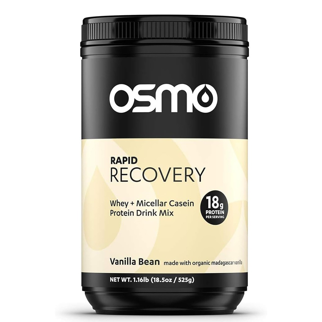 Osmo Nutrition Rapid Recovery Mix | Whey Isolate & Micellar Casein Powdered Drink | Accelerates Glycogen Restoration | Enables Muscle Repair | Vanilla | All Natural Ingredients | 14 Servings