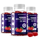 Vitamatic Sugar Free Melatonin 30mg per Gummy - 60 Servings - 60 Vegetarian Gummies - Non-Habit Forming Supplement (60 Count (Pack of 3))