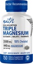 Nutri Triplo Magnésio Complexo 440mg - Glicinato de Magnésio, Malato, & Taurinato - 100% Quelato para Absorção Máxima - 120 Cápsulas Vegan - Triplo Complexo Magnésio - Magnésio Triplo Complexo