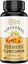 Liposomal gurkemeje supplement 2000mg, 95% Standardiseret Curcuminoid Extract & Organic Root Powder med Piperine Black Pepper Fruit (15mg), 60 softgel