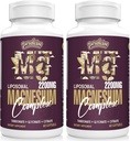 Liposomal Magnesium Complex 2200MG Softgels, Magnesium Threonate, Magnesium Glycinate, Magnesium Citrate, Three- in- one Supplement, Gluten Free, 60 Softgels (120 Tæl (pakke med 2))