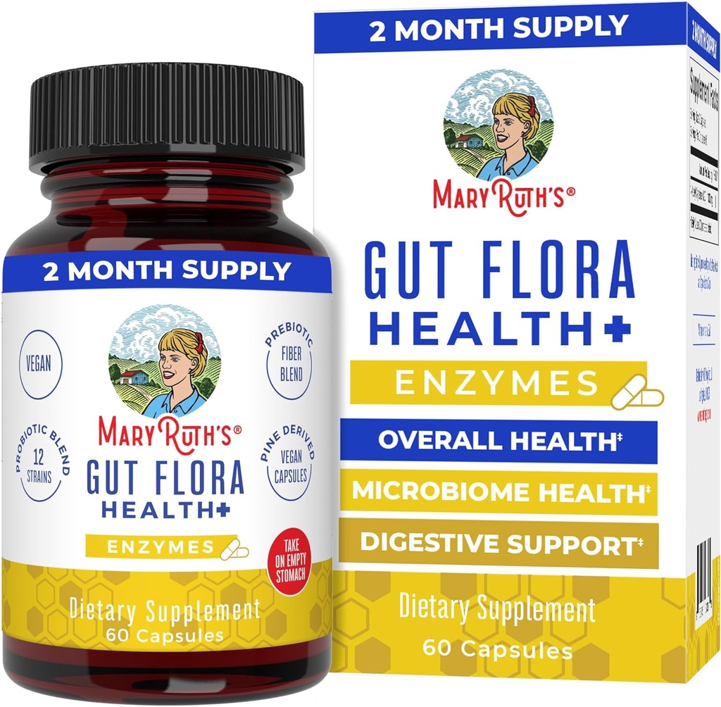 MaryRuth Organics Gut Flora Health + Enzimes- 124; Legfeljebb 2 hónap Supply