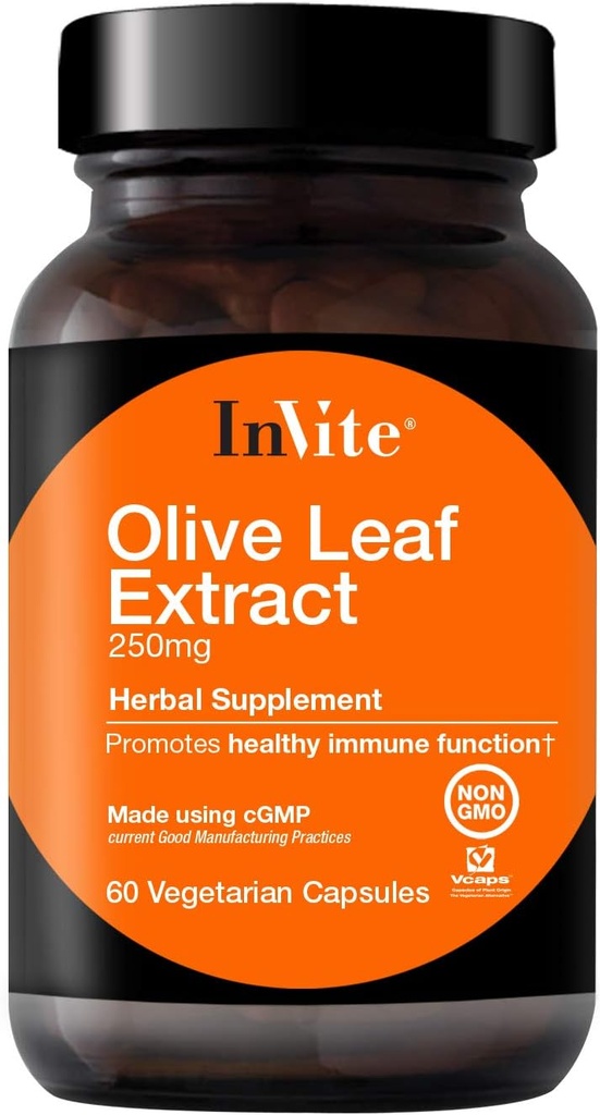 Povabite Health Olive Leaf Extract - Nutritional Support for Health Immune System - 30 Day Supply - 60 Vegetarijanske kapsule (1)