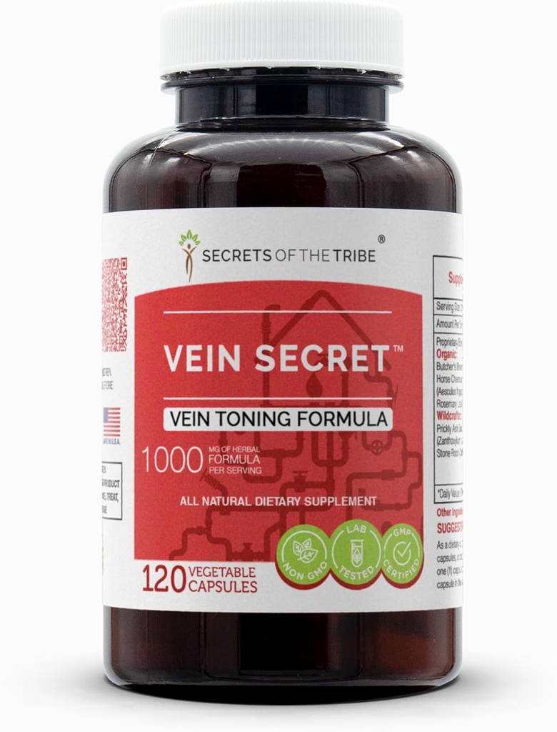 Geheimen van de stam - Vein Secret, Vein Tonnig Formula, Herbal Supplement Blend (120 capsules)