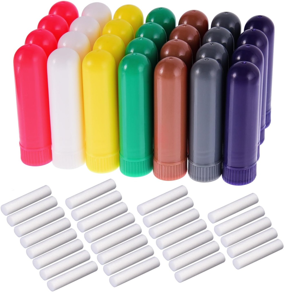 eBoot 28 Sets Essential Oil Aromaterapy Nasal Inhalers Tubes Refillable Inhaler Stick, 7 Színek, Wicks