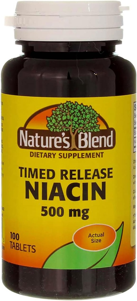 Nature's Blend Niacin Timed Release Таблетки, 500 мг, 100 Ct (2 пакет)