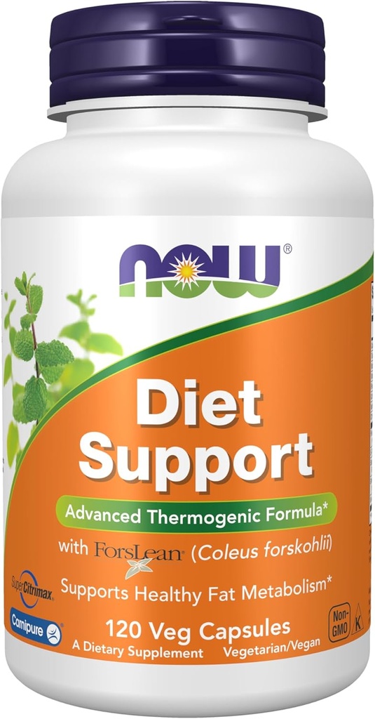 NOW Foods Supplements, Diet Support with ForsLean® (Coleus forskohlii), 120 Veg Cápsulas