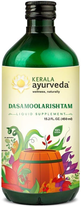 Kerala Ayurveda Dasamoolarishtam - Ayurvedic Liquid supplement for Healthy Digestion, Balanced Energy & Healthy Respiration, 15.21 Fl Oz