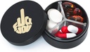 Kiçik Pill Case 3 dəyişikliklər, Metal Round Portable Pill Box, Yüksək Travel Pill Organizer, Pocket Purse Medicine Vitamin Sahibi EDC Konteyner (Sağ ilə)