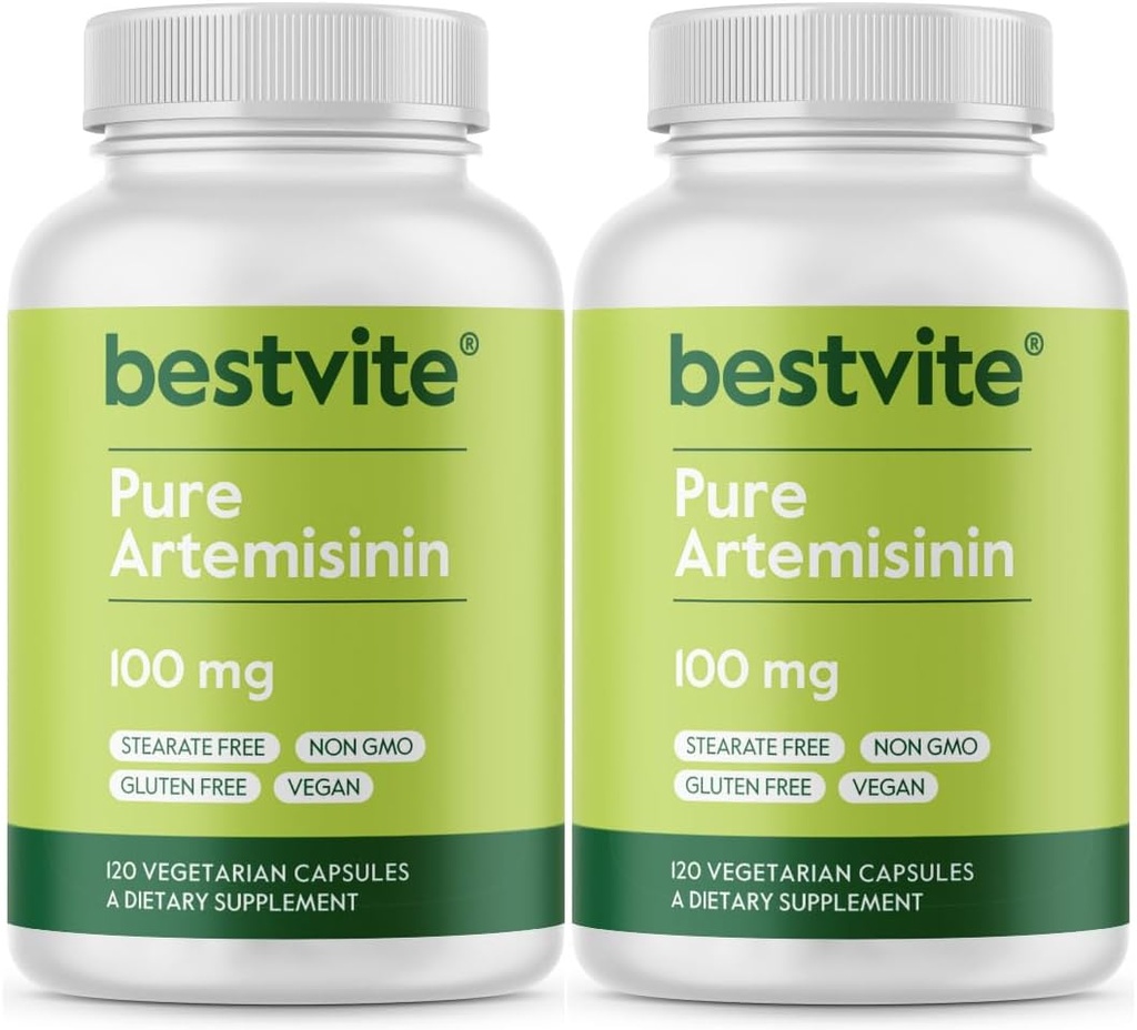 BESTVITE 青蒿素 100mg(240个植物卡普尔(2-Pack)) - 无 Stearates - 无流剂 - Vegan - Gluten Free - 非 GMO