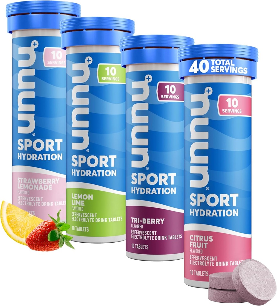 Noun Sport Electrolyte Tablets for Proactive Hydration, Mixed Flavors, 4 Pack (40 Servings)