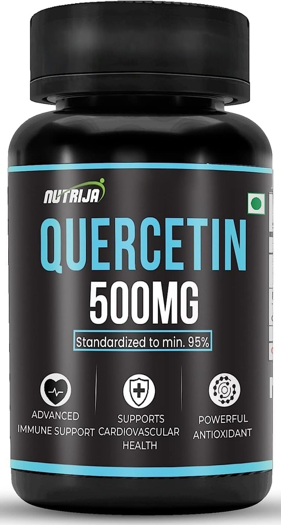 Quercetin 500mg Capsules - 标准化为95% | 高纯度和生物可用性补充 | 天然生物氟化物和强抗氧化剂(30 capsules)