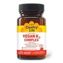 Country Life® Vegan K2-500 mcg, 60 Ct. Chewable Tablets. Strawberry Flavor - Certified Gluten Free - Certified Vegan by AVA – to Support Bone Health
