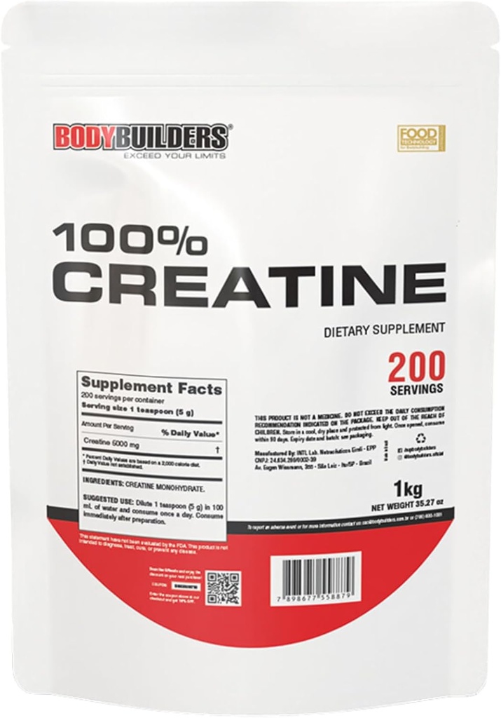 100% Creatina, non aromatizzata, 2.2lb, 200 Serve
