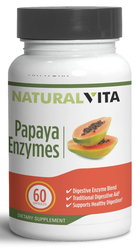 Generic Natural Vita Papaya Enzymes, Digestive Treatment Aid with Enzyme Blend, Dietary Supplement, Nourish Your Gut with Our Papaya Enzyme Blend for Digestive Harmony and Well-Being.
