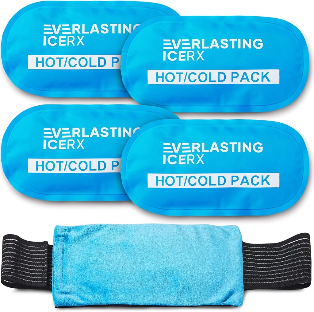 Opětovné použití Hot and Cold Gel Ice Pack Wrap (4 Pack) pro zranění - Nastavitelné a flexibilní pro kolena, záda, ramena, paže a nohy - opakovaně použitelné
