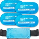 Reusable Hot and Cold Gel Ice Pack Wrap (4 Pack) für Verletzungen - Verstellbar & Flexibel für Knie, Rücken, Schultern, Arme und Beine - Wiederverwendbar