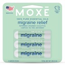 MOXE Migraine Relief Nasal Inhalers, Essential Oils for Headaches & Tension Relief, Portable Aromatherapy, Easy-to-Use, Pure & Undiluted, Peppermint, Spearmint, Eucalyptus, Tea Tree, USA Made, 3 Pack