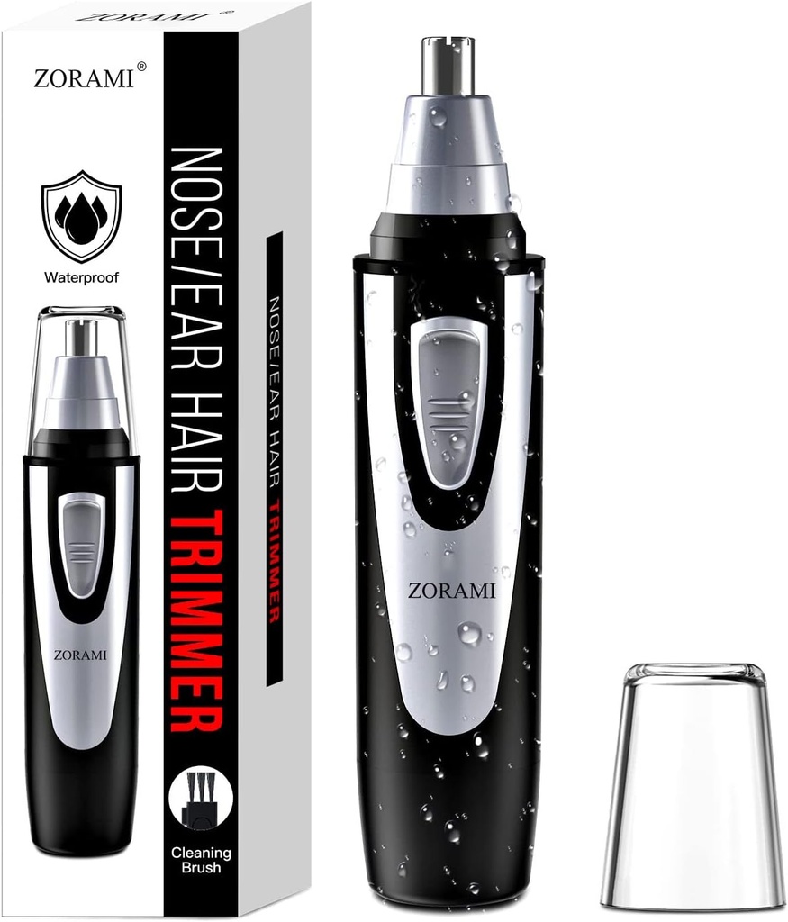 Ear and Nose Hair Trimmer Clipper - 2025 Professional Painless Eyebrow & Facial Hair Trimmer voor mannen Vrouwen, Battery-Operated Trimmer met IPX7 waterdicht, Dual Edge Blades voor gemakkelijk reinigen zwart