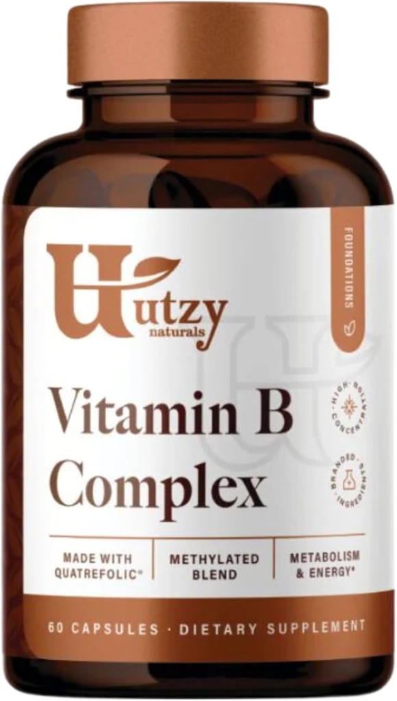 Utzy Naturals Complexo de Vitamina B contém todas as 8 vitaminas essenciais B , com cholina e inositol , 60 cápsulas
