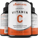 Liposomal Vitamin C 2000mg Liquid for Adults, High Absorption VIT C, Maximera Vitamin C, Immune System & Antioxidant Support, 60ML (1 flaska)