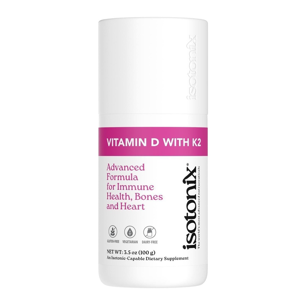 Isotonix Vitamin D with K2 — Promotes Calcium Utilization, Maintain Bone Health & Immune Support, Isotonic Powder, Vegetarian, Gluten-Free (30 Servings)