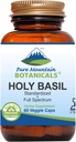 Pure Mountain Botanicals Holy Basil Cápsulas - Kosher Vegan Caps com 450mg Organic Holy Basil Tulsi & Holy Basil Extract from India