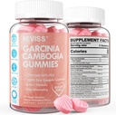 Sugar Garcinia Cambogia Gummies 1000mg 95% HCA với L-Carnitine, Raspberry Ketone, Chromium, Green coffee Bean cho Metabolism, Exlust Boost, 100% khai thác nhiên liệu sinh học, Vegan, dâu tây Flavor 120 Cts