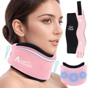 Atsuwell Soft Neck Brace 子宫颈折叠器,可调整 Neck 支持套装可移动 Gel 包, 可重新使用的冰包, 用于正确的姿势, 睡眠, 粉色