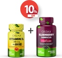 ORZAX Vitamin D3 10000 iu Elderberry Capsules, 2000mg Sambucus, Bundle
