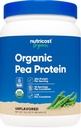 Nutricost Organic Pea Protein Powder (1 LB) Mautonta - Certified USDA Organic, Protein from Plants, Kasvissyöjä Friendly, Gluteeniton, GMO