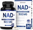 NAD Supplement (500 mg 95% Pure NAD+ Per Serving) NMN Supplement, NAD Nikotinamidi Ribosidi Support (Kolmannen osapuolen testattu, Vegan Safe, ei-GMO, Ei Fillers, & Made in the USA - 30 Vegan Kapselit)