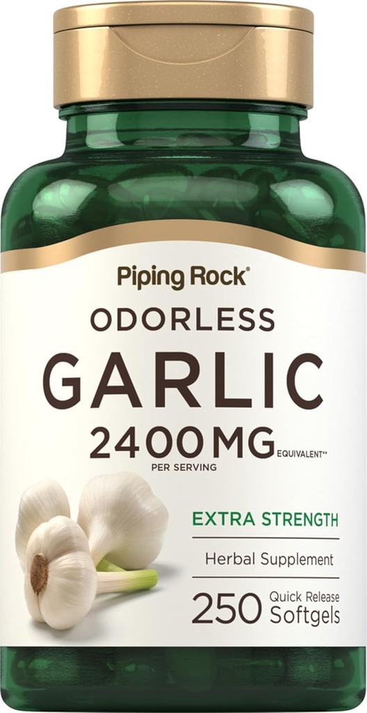 Piping Rock Odorless Valkosipuli Supplement 2400 mg ... 250 Softgels...