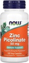 NOW Foods Zinc Picolinate 50mg,120 Capsules (Pack of 2)