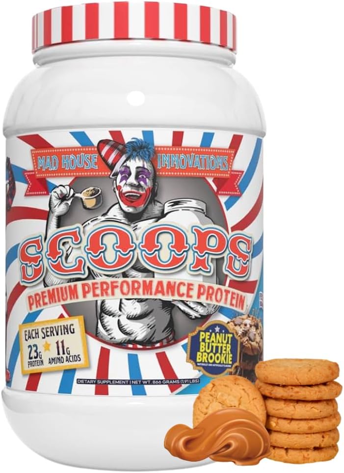 Peanut Butter Brookie Flavored Isolate, Concentrate & Hydrolyzed Whey Protein Powder - Low in Sugar, Carbs & Fat 2LB Tub, 23G of Protein Best for Lean Muscle 26 Servings