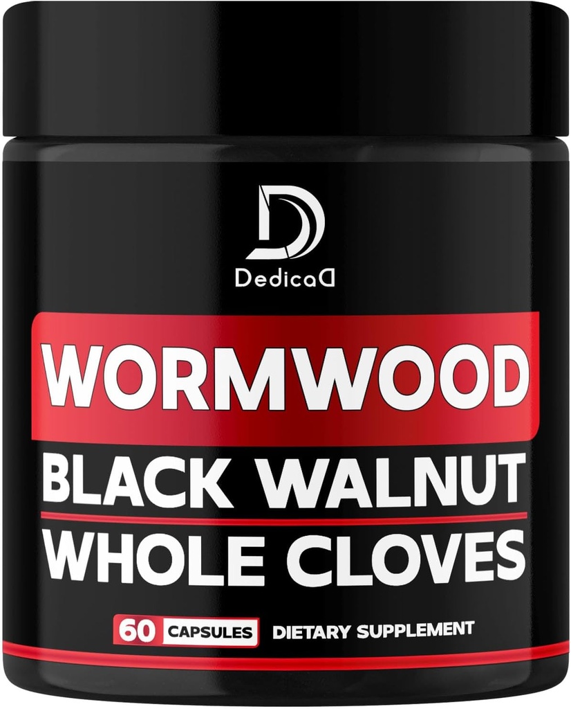1500mg Wormwood Capsules with Black Walnut ' Cloves - Artemisia Annua supplement for Immunity - 60 Vegan Capsules