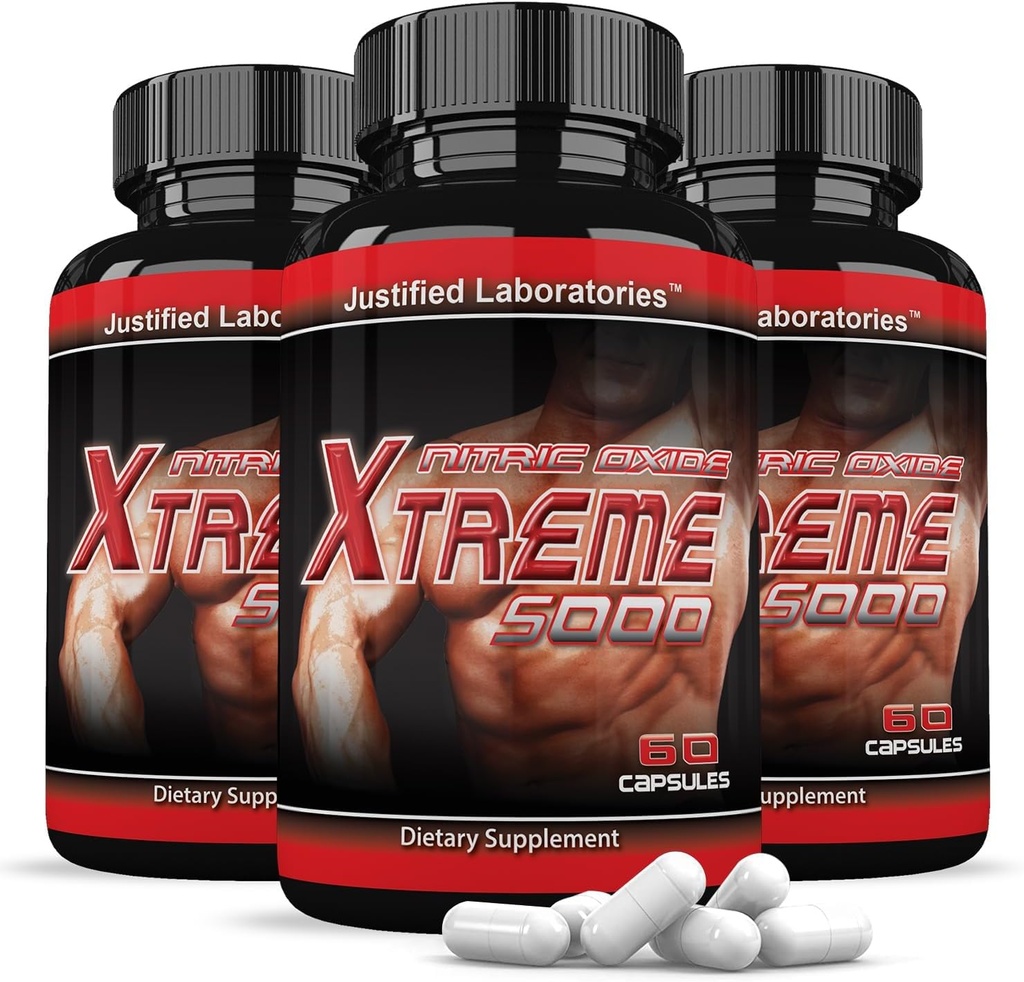 Indokolt laboratóriumok (3 Pack Nitric Oxide Xtreme 5000 Advanced men 's Heath Formula 60 kapszula